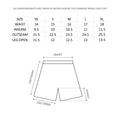 WIRED DENIM SHORTS - SIZE CHART